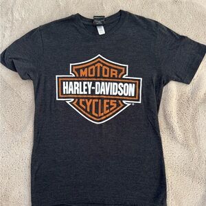 Harley-Davidson Charcoal Tee with Orange Logo